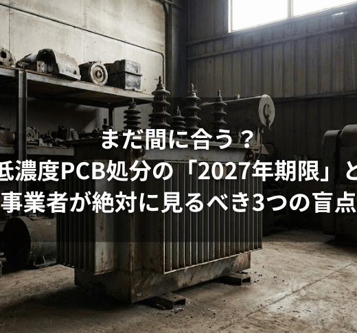 まだ間に合う？低濃度PCB処分の「2027年期限」と事業者が絶対に見る